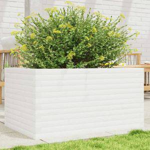 VidaXL Plantenbak 90x60x46 cm massief grenenhout wit vidaXL Plantenbakken