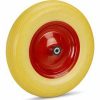 Relaxdays kruiwagenwiel 4.80 4.00 8, massief rubber & stalen velg, 3 adapters, reservewiel lekvrij, 100 kg, geel rood Relaxdays Accessoires tuingereedschap