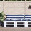 vidaXL Tuinkussens VidaXL Palletkussens 2 st gestreept oxford stof wit en blauw